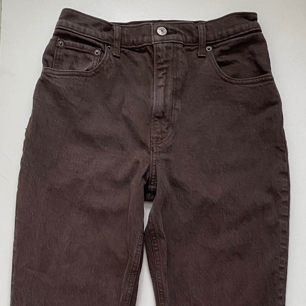 Abercrombie & Fitch The 90s Straight Ultra High Rise Brown Jeans 26/2S 15501304 - Picture 2 of 11
